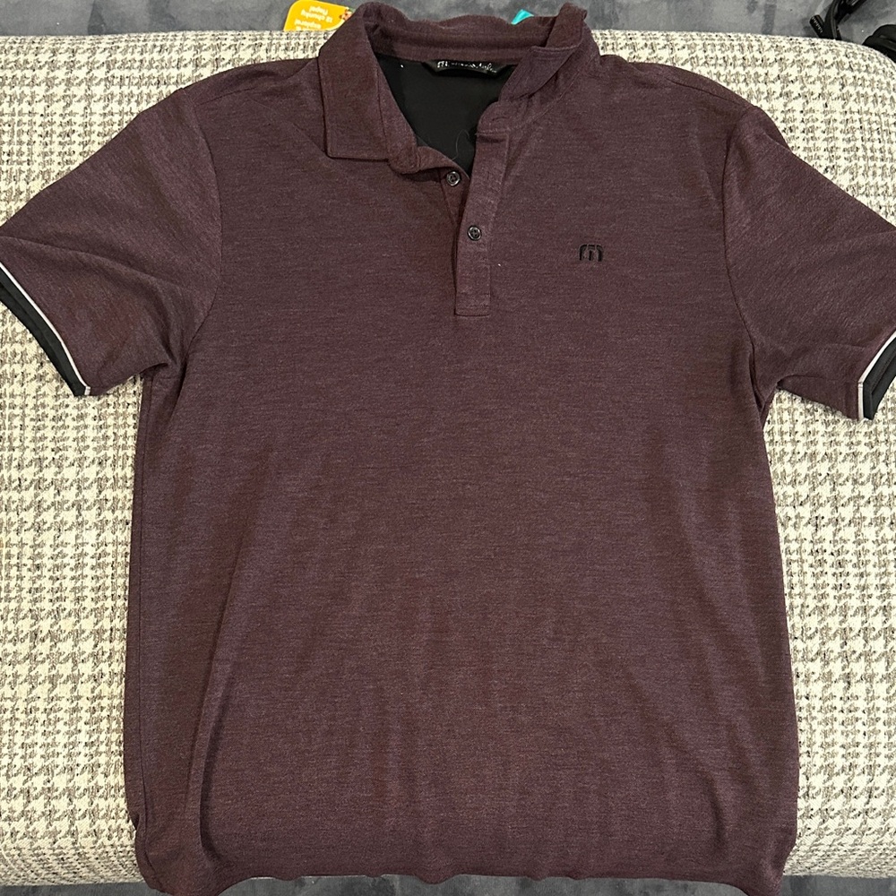 Travis Mathew Burgundy Polo Shirt